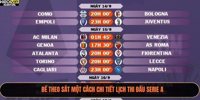 Lịch Thi Đấu Serie A 2025-26 - Tổng Quan Mùa Giải 2 Để theo sát một cách chi tiết lịch thi đấu Serie A